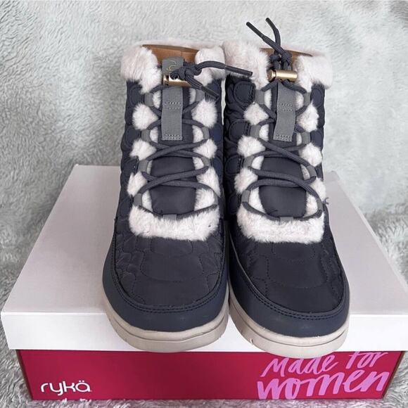 Ryka Womens Size 7 M Blue Snow Bound Water Repellent Faux Fur Winter Boots NIB - Picture 2 of 7